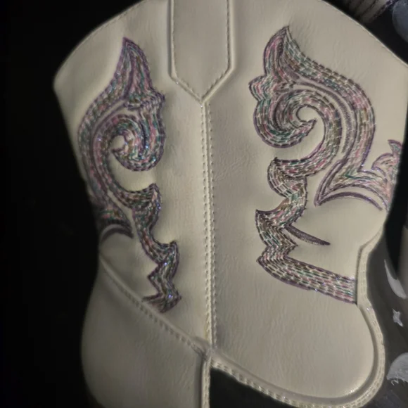 HANDCRAFTED Upcycle Cowgirl Boots HANDPAINTED Ankle Boots Block Heel Shoes 9.5 - Picture 11 of 16